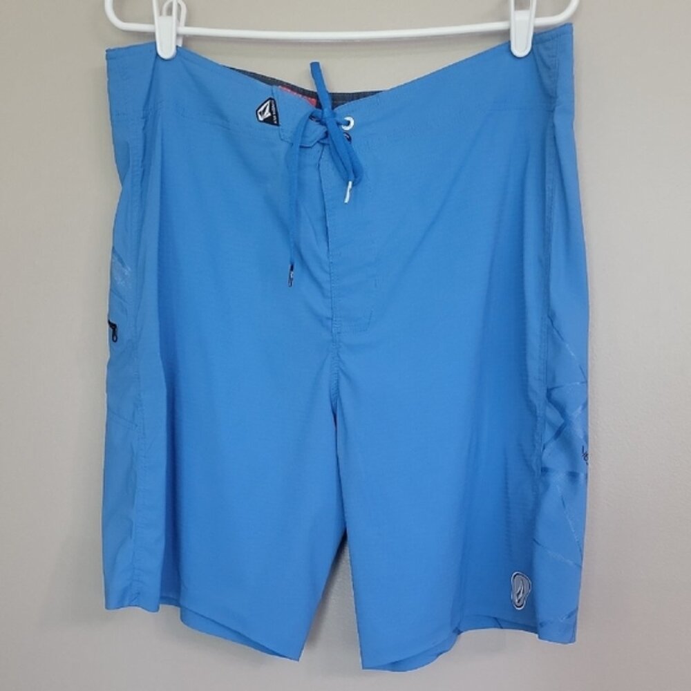 Volcom Boardies Blue Board Shorts Swim Trunks Size 38